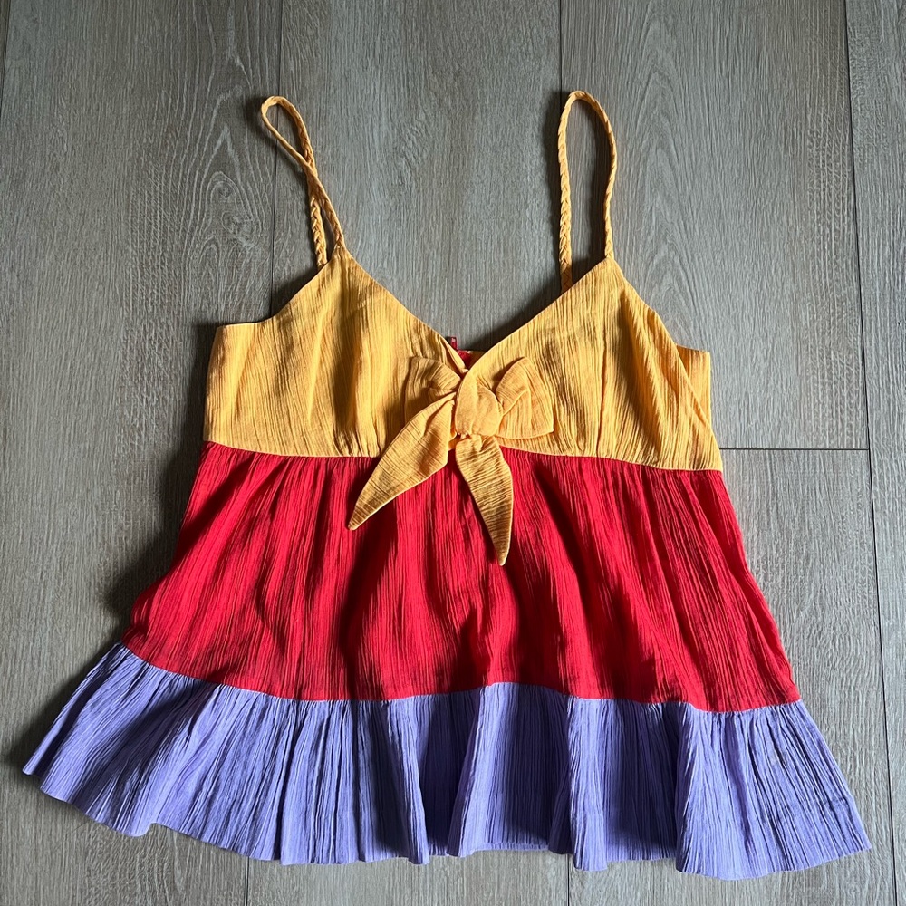 See By Chloe Yellow, Red, and Purple Cami Tank Top Women’s Size S 4